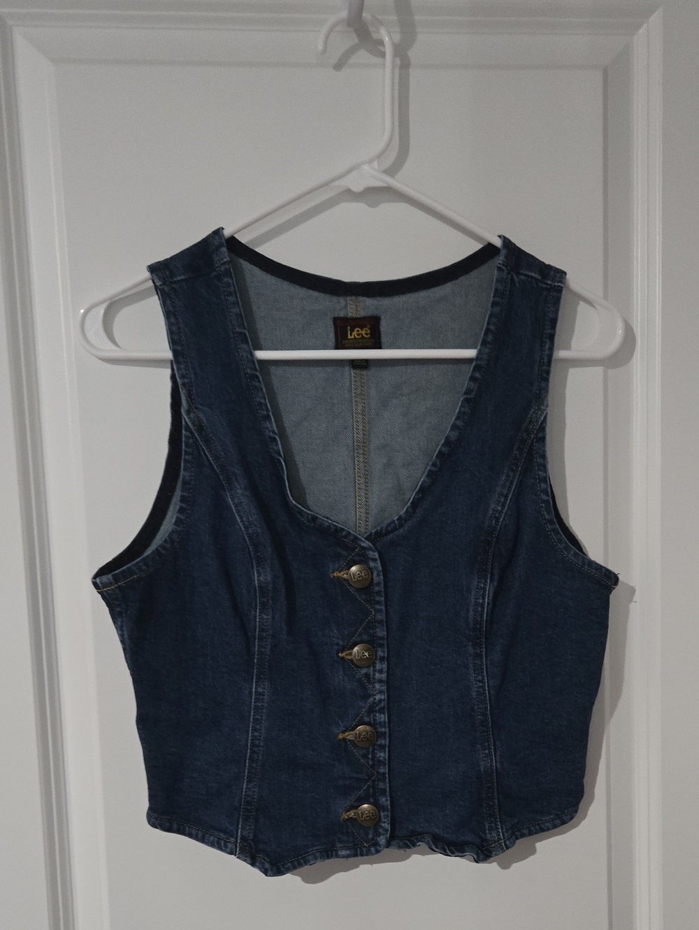 Lee Women's Dark Indigo Denim Button-Front Vest